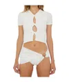 Christopher Esber Open Twist Pattern Swimming T-shirt In White