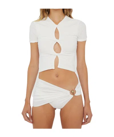 Christopher Esber Open Twist Pattern Swimming T-shirt In White