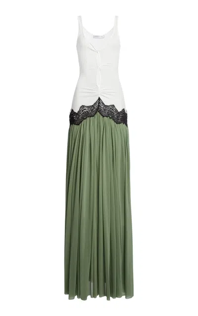 Christopher Esber Open Twist Verner Lace Tank Maxi Dress In Multi