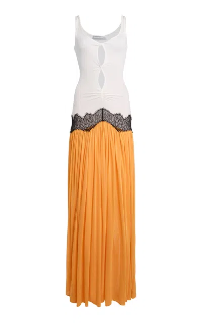 Christopher Esber Open Twist Verner Lace Tank Maxi Dress In Multi