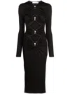 Christopher Esber Orbit Cut-out Midi Dress In Black Polyester In Black