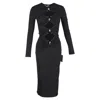 Christopher Esber Orbit Cut-out Midi Dress In Black Polyester In Black