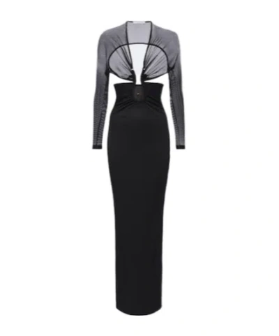 Christopher Esber Orbit Cutout Embellished Maxi Dress In Animal Print