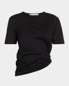 Christopher Esber Orbit Gathered Asymmetric Tee In Black