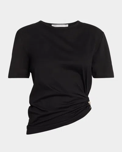 Christopher Esber Orbit Gathered Asymmetric Tee In Black