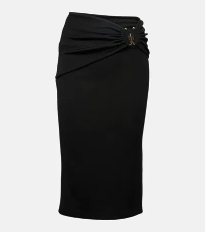 Christopher Esber Orbit Ribbed-knit Midi Skirt In Black