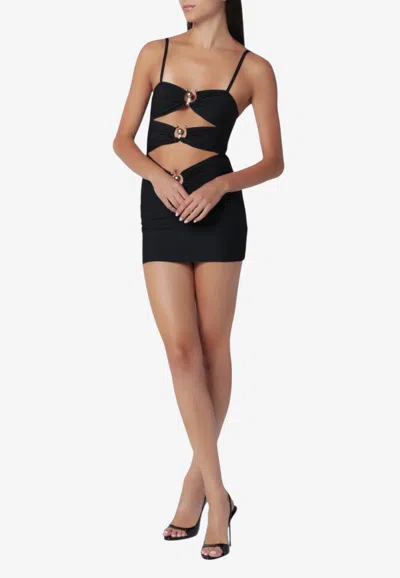 Christopher Esber Orbit Piercing Mini Dress In Black