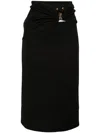 Christopher Esber Orbit Ribbed Midi Skirt In Black