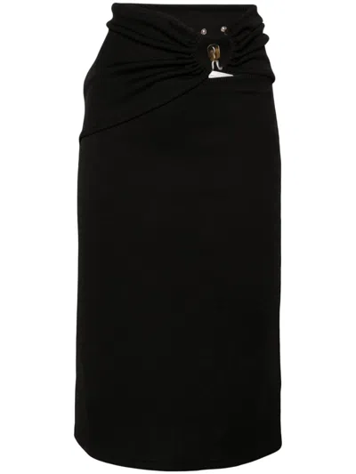 Christopher Esber Orbit Ribbed Midi Skirt In Black