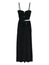 Christopher Esber Womens Black Ruched Orbit Slit Stretch-jersey Maxi Dress