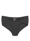 Christopher Esber Orbit Ruched Bikini Bottom In Grey