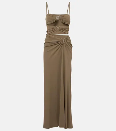 CHRISTOPHER ESBER ORBIT RUCHED MAXI DRESS