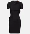 Christopher Esber Orbit Ruched Minidress In Black