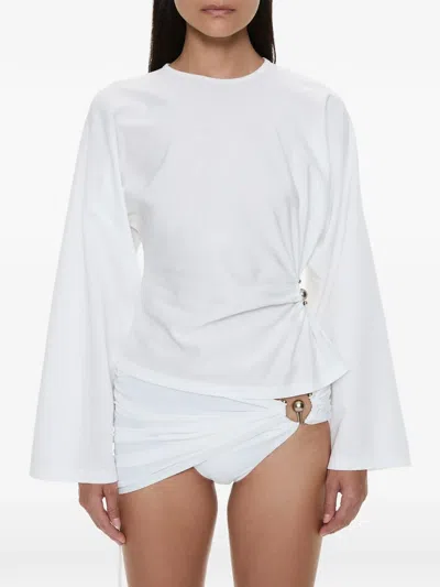 Christopher Esber Orbit Ruched Top In White
