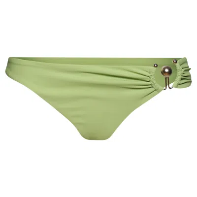 Pre-owned Christopher Esber Orbit Side Ruched High Brief 'fresh Lime' | Green | Women's Size 12