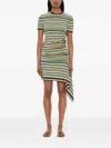 Christopher Esber Orbit Stripe-knit T-shirt In Animal Print