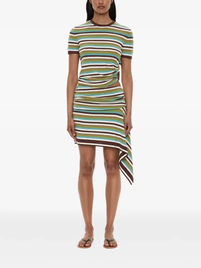 Christopher Esber Orbit Stripe-knit T-shirt In Animal Print