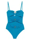 Christopher Esber Pierced Orbit One-piece Swimsuit In Lake