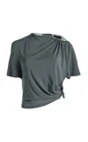Christopher Esber Orica Crystal Ruched Jersey Tee