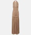 Christopher Esber Orion Gathered Ruched Gown In Brown