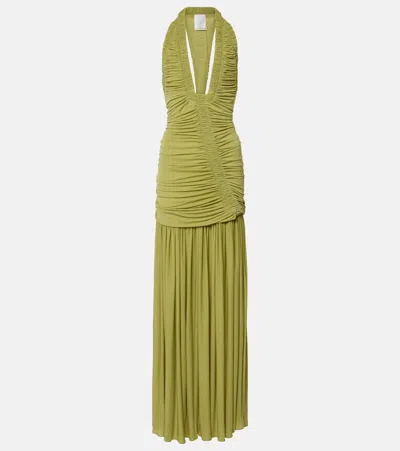 Christopher Esber Orion Ruched Gown In Green