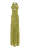 Christopher Esber Orion Ruched Gown In Green