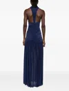 Christopher Esber Orion Ruched V-neck Maxi Dress In Blue