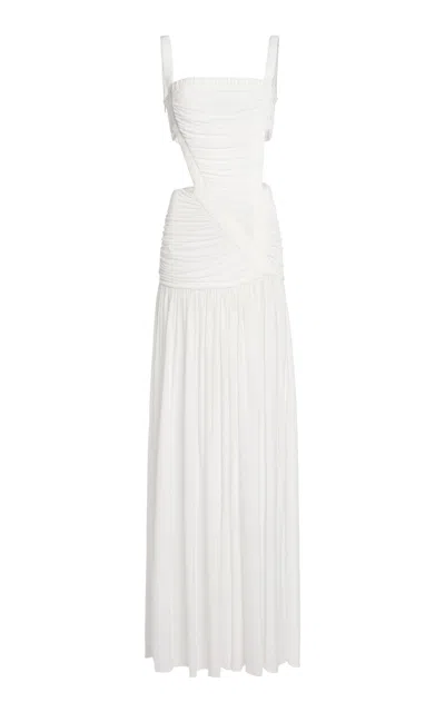 Christopher Esber Orion Seperation Gathered Gown In White