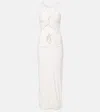 Christopher Esber Paisley Disconnect Cutout Jersey Maxi Dress In White