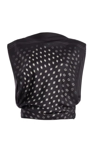 Christopher Esber Paisley Splice Silk Top In Black