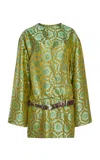 Christopher Esber Palmira Leather Belted L/s Mini Dress