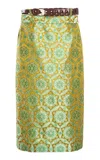 Christopher Esber Palmira Leather Belted Midi Skirt