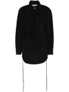 Christopher Esber Deconstruct Denim Cummerbund Shirt Black In Black