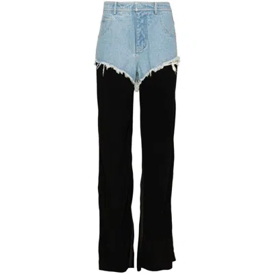 Christopher Esber Duke Splice Mid-rise Straight-leg Trousers In Blue