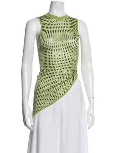 Pre-owned Christopher Esber Patterned Crew Neck Top In Green