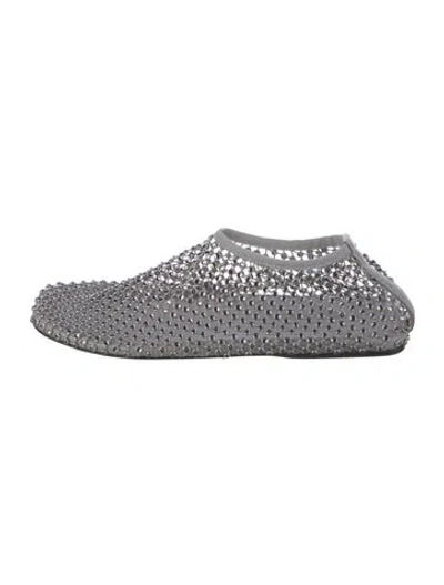 Pre-owned Christopher Esber Patterned Crystal Embellishments Flats In Black