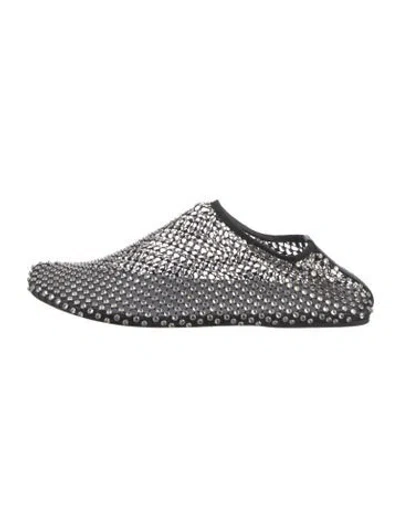 Pre-owned Christopher Esber Patterned Crystal Embellishments Flats In Black/metallic