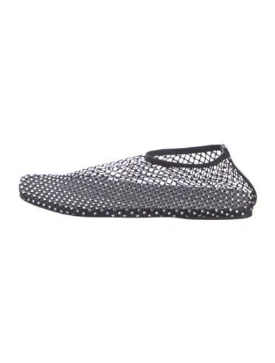 Pre-owned Christopher Esber Patterned Crystal Embellishments Flats W/ Tags In Black