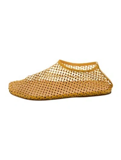 Pre-owned Christopher Esber Patterned Crystal Embellishments Flats In Yellow