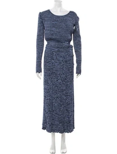 Pre-owned Christopher Esber Patterned Long Dress In Blue