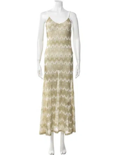 Pre-owned Christopher Esber Patterned Long Dress In Neutrals