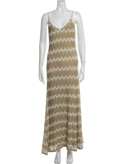 Pre-owned Christopher Esber Patterned Long Dress In Neutrals