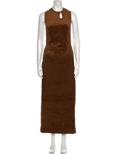 Pre-owned Christopher Esber Patterned Long Dress W/ Tags In Brown
