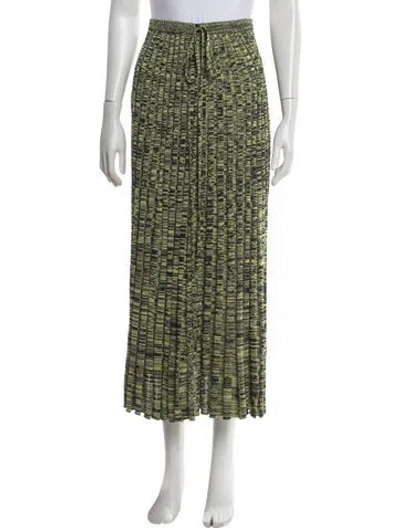 Pre-owned Christopher Esber Patterned Long Skirt In Green