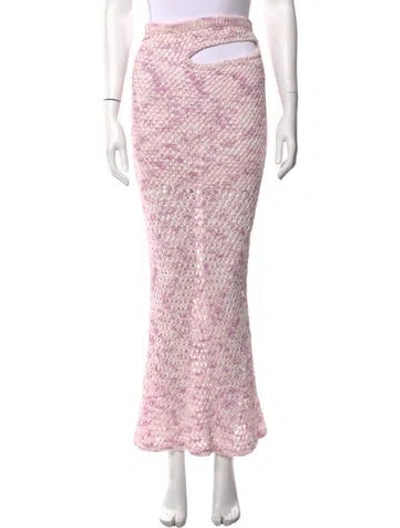 Pre-owned Christopher Esber Patterned Long Skirt In Purple