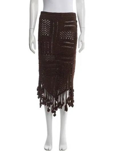 Pre-owned Christopher Esber Patterned Midi Length Skirt In Brown