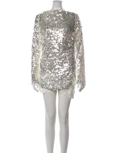 Pre-owned Christopher Esber Patterned Mini Dress In Silver
