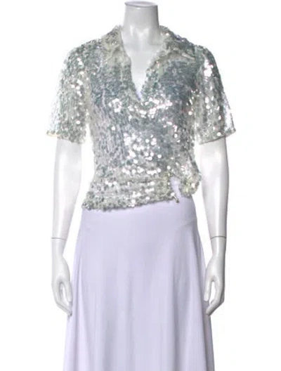 Pre-owned Christopher Esber Patterned V-neck Top In Multicolor