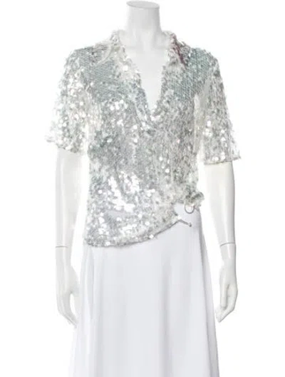Pre-owned Christopher Esber Patterned V-neck Top In Multicolor