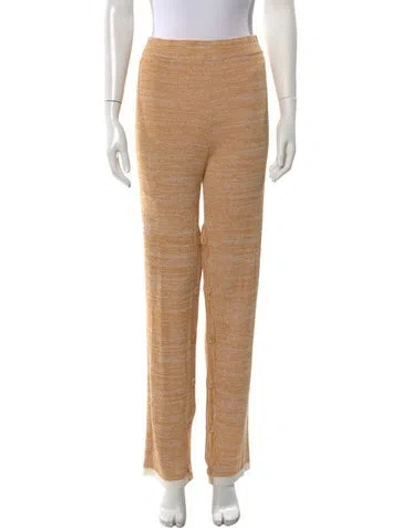 Pre-owned Christopher Esber Patterned Wide Leg Pants In Yellow